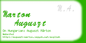 marton auguszt business card