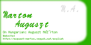 marton auguszt business card